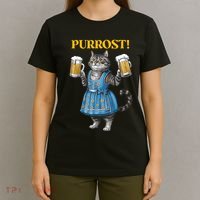 Oktoberfest Cheers Prost German Cat Drinking Beer Purrost T-Shirt thumb 4