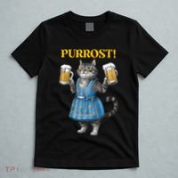 Oktoberfest Cheers Prost German Cat Drinking Beer Purrost T-Shirt thumb 5