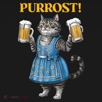 Oktoberfest Cheers Prost German Cat Drinking Beer Purrost T-Shirt thumb 7