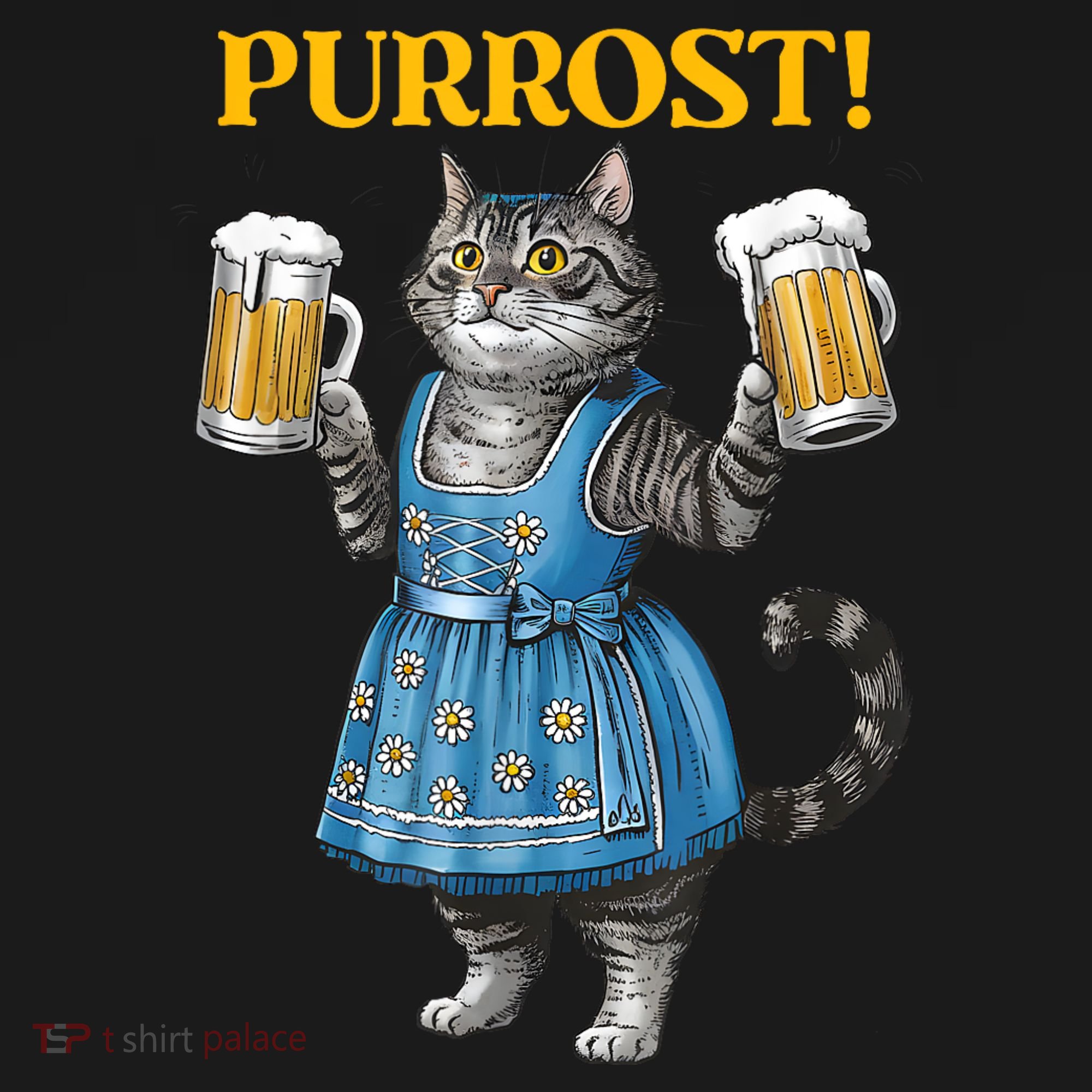 Oktoberfest Cheers Prost German Cat Drinking Beer Purrost Bucket Hat