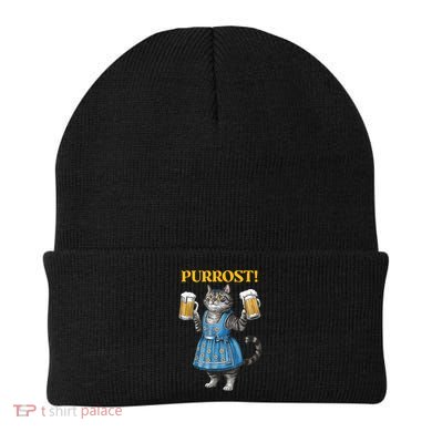 Oktoberfest Cheers Prost German Cat Drinking Beer Purrost Beanie