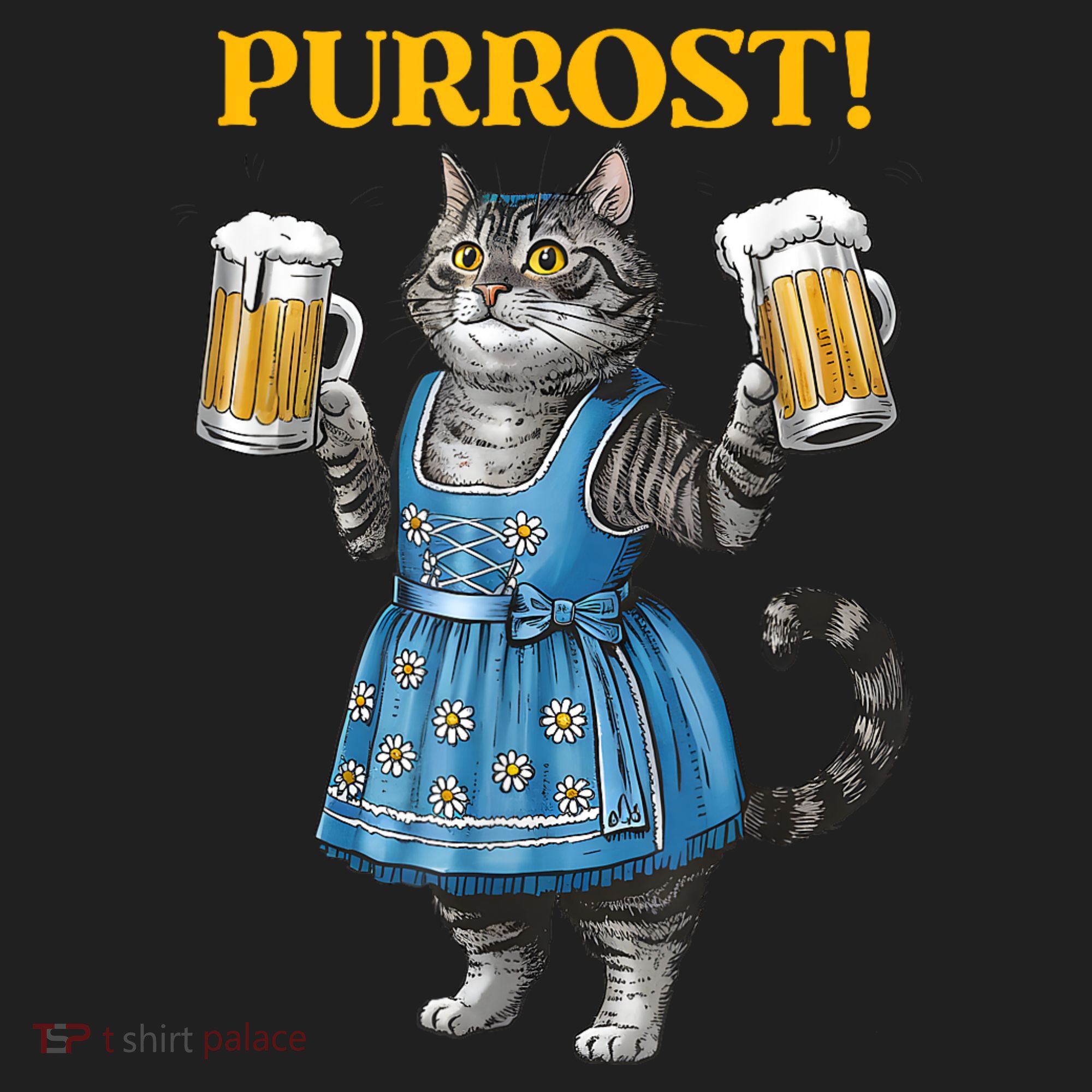 Oktoberfest Cheers Prost German Cat Drinking Beer Purrost Beanie