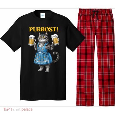 Oktoberfest Cheers Prost German Cat Drinking Beer Purrost Pajama Set