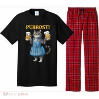 Oktoberfest Cheers Prost German Cat Drinking Beer Purrost Pajama Set thumb 0