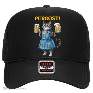 Oktoberfest Cheers Prost German Cat Drinking Beer Purrost Hat