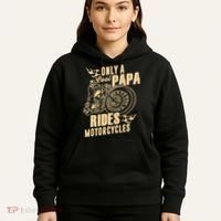 Only Cool Papa Rides Motorcycles Funny Fathers Day Hoodie thumb 5