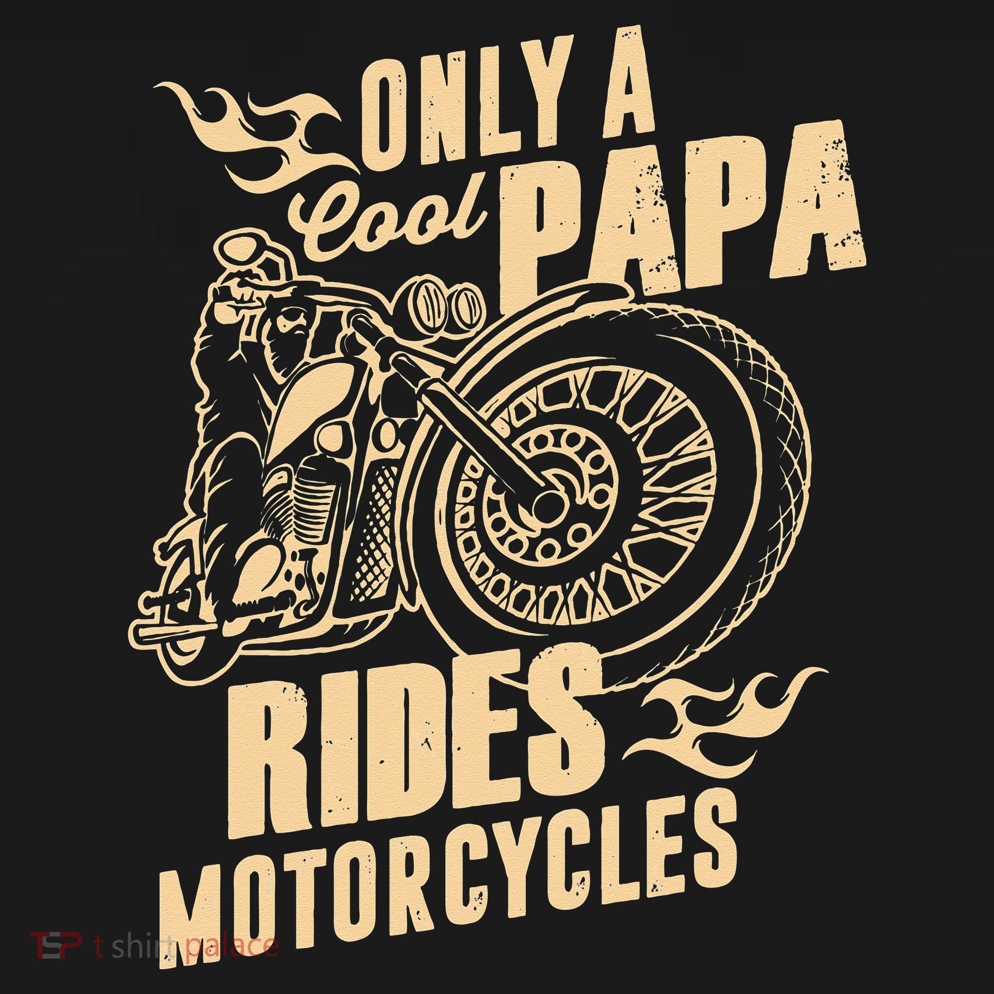 Only Cool Papa Rides Motorcycles Funny Fathers Day Hoodie