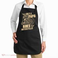 Only Cool Papa Rides Motorcycles Funny Fathers Day Apron thumb 2