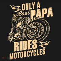 Only Cool Papa Rides Motorcycles Funny Fathers Day Apron thumb 3