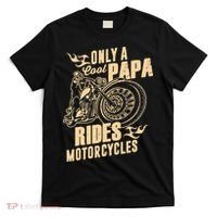 Only Cool Papa Rides Motorcycles Funny Fathers Day T-Shirt thumb 0