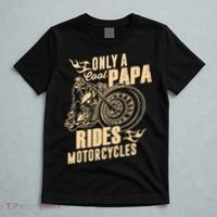 Only Cool Papa Rides Motorcycles Funny Fathers Day T-Shirt thumb 5