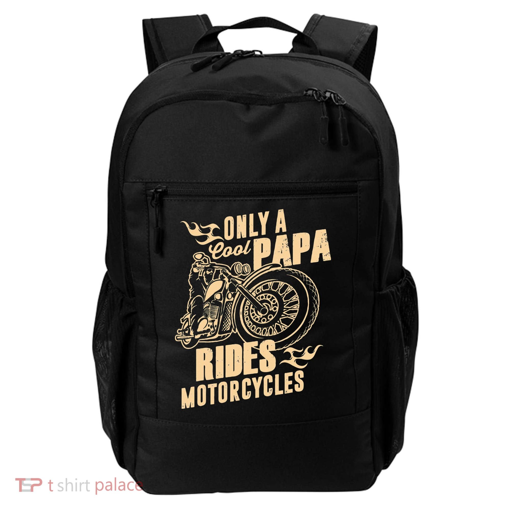 Only Cool Papa Rides Motorcycles Funny Fathers Day Backpack