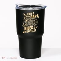 Only Cool Papa Rides Motorcycles Funny Fathers Day Tumbler thumb 0