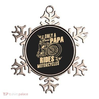 Only Cool Papa Rides Motorcycles Funny Fathers Day Ornament