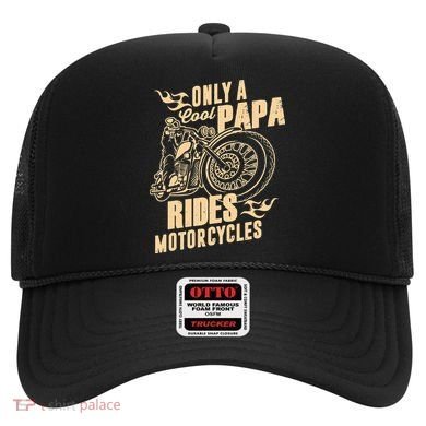 Only Cool Papa Rides Motorcycles Funny Fathers Day Hat