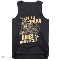 Only Cool Papa Rides Motorcycles Funny Fathers Day Tank Top thumb 0