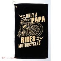 Only Cool Papa Rides Motorcycles Funny Fathers Day Golf Towel thumb 0