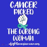 Ovarian Cancer Picked The Wrong Cancer Warrior Gift Long Sleeve Shirt thumb 2