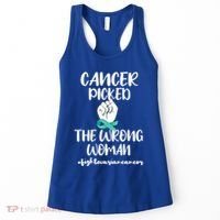 Ovarian Cancer Picked The Wrong Cancer Warrior Gift Women's Tank Top thumb 0