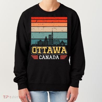 Ottawa Canada Retro Vintage Sunset Skyline Ottawa Women's Sweatshirt