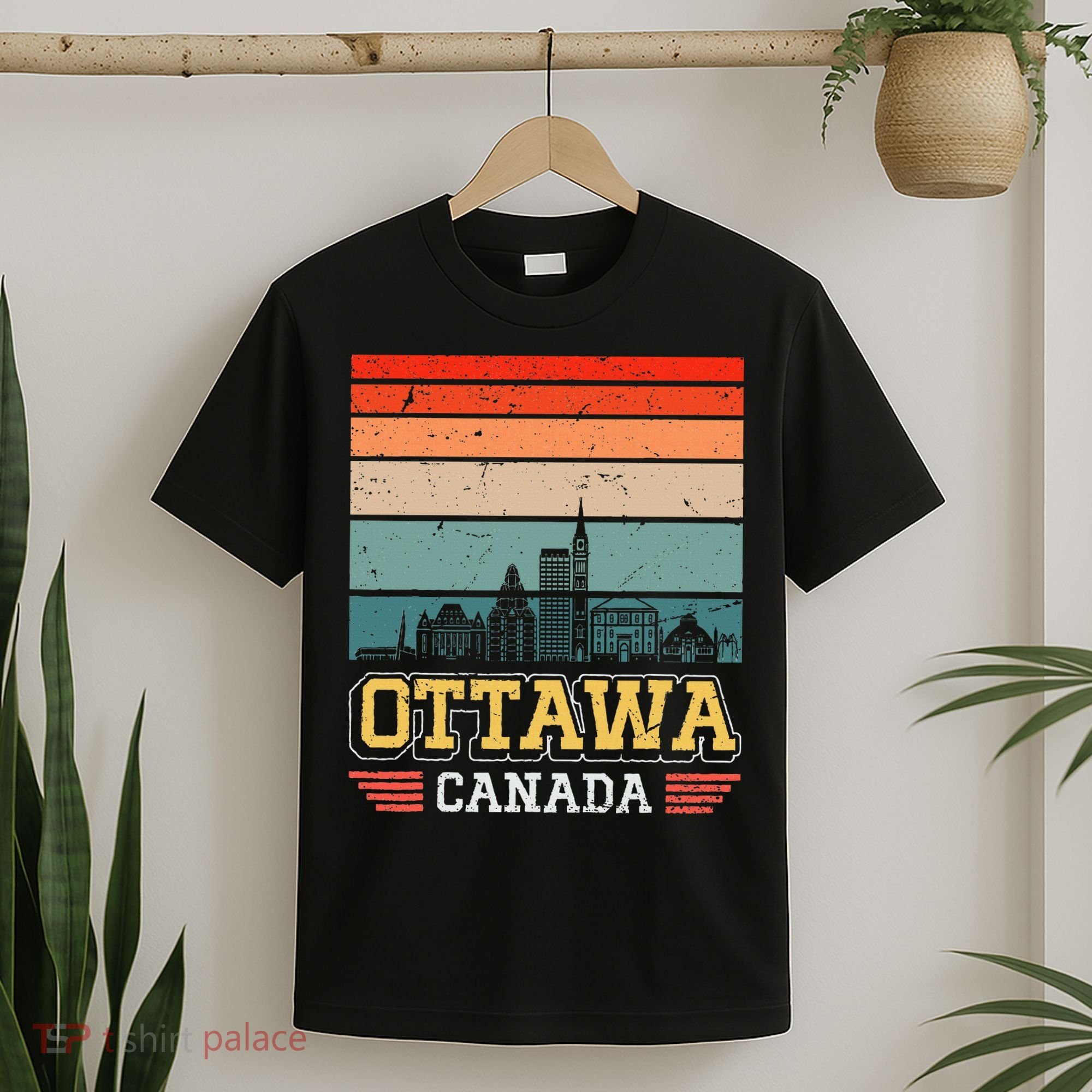 Ottawa Canada Retro Vintage Sunset Skyline Ottawa T-Shirt