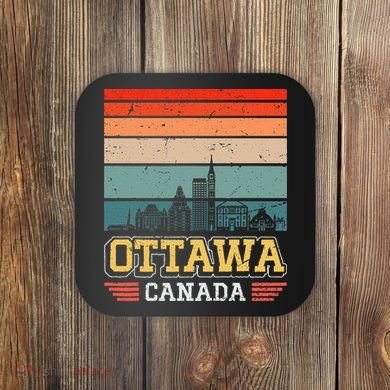 Ottawa Canada Retro Vintage Sunset Skyline Ottawa Coaster