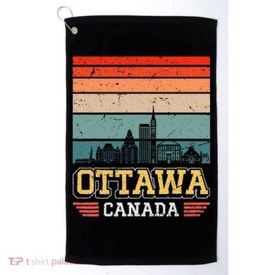 Ottawa Canada Retro Vintage Sunset Skyline Ottawa Golf Towel