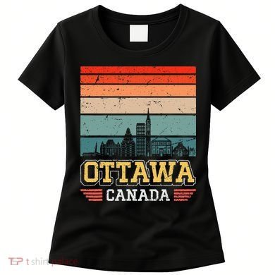 Ottawa Canada Retro Vintage Sunset Skyline Ottawa Women's T-Shirt
