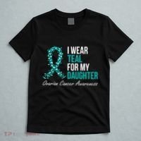 Ovarian Cancer Ribbon I Wear Teal For My Daughter Support T-Shirt thumb 5