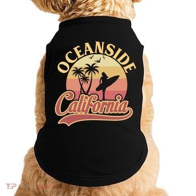 Oceanside California Retro Print Doggie Tank