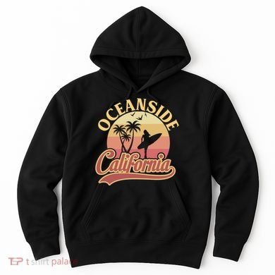 Oceanside California Retro Print Hoodie