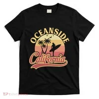 Oceanside California Retro Print T-Shirt thumb 0