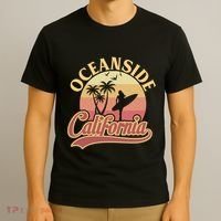 Oceanside California Retro Print T-Shirt thumb 3