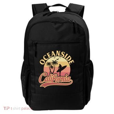 Oceanside California Retro Print Backpack