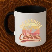 Oceanside California Retro Print Coffee Mug thumb 2