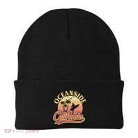 Oceanside California Retro Print Beanie thumb 0