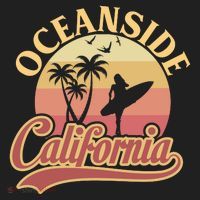 Oceanside California Retro Print Beanie thumb 2