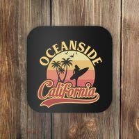 Oceanside California Retro Print Coaster thumb 0