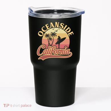 Oceanside California Retro Print Tumbler