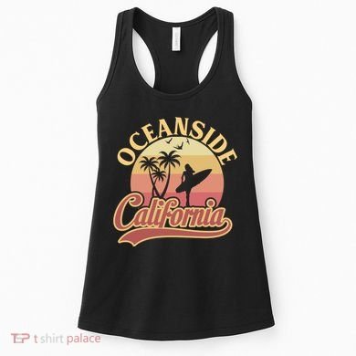 Oceanside California Retro Print Women's Tank Top