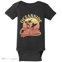 Oceanside California Retro Print Baby Bodysuit thumb 0