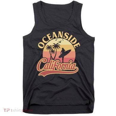 Oceanside California Retro Print Tank Top