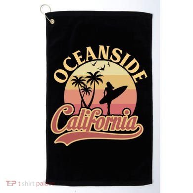 Oceanside California Retro Print Golf Towel
