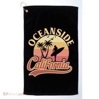 Oceanside California Retro Print Golf Towel thumb 0