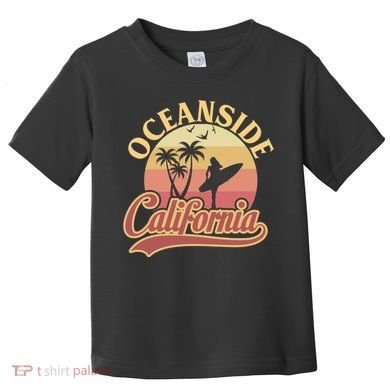 Oceanside California Retro Print Toddler T-Shirt