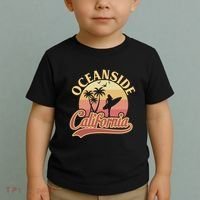 Oceanside California Retro Print Toddler T-Shirt thumb 2