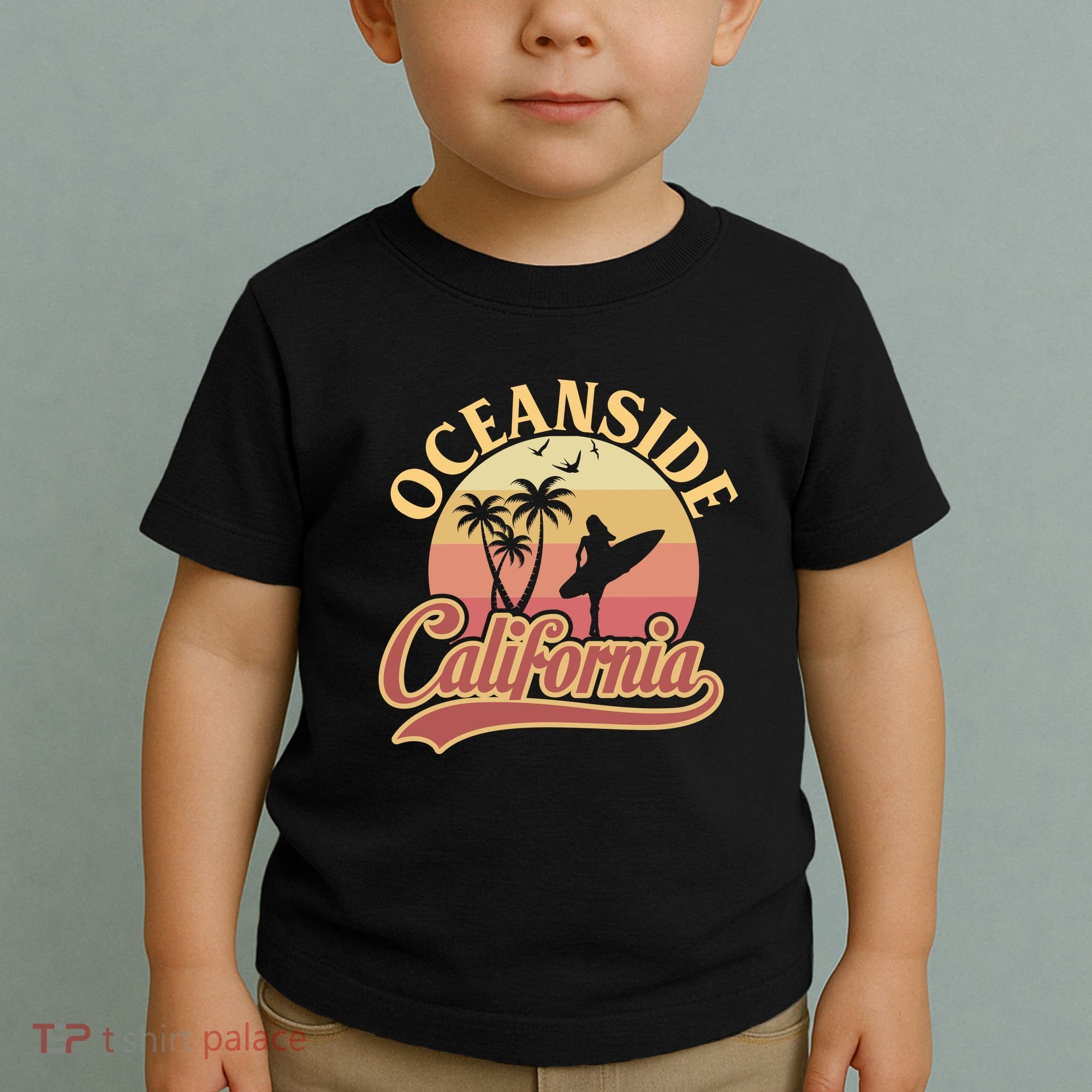 Oceanside California Retro Print Toddler T-Shirt