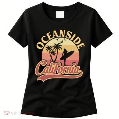 Oceanside California Retro Print Women's T-Shirt