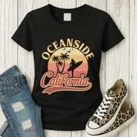 Oceanside California Retro Print Women's T-Shirt thumb 3