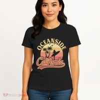 Oceanside California Retro Print Women's T-Shirt thumb 4